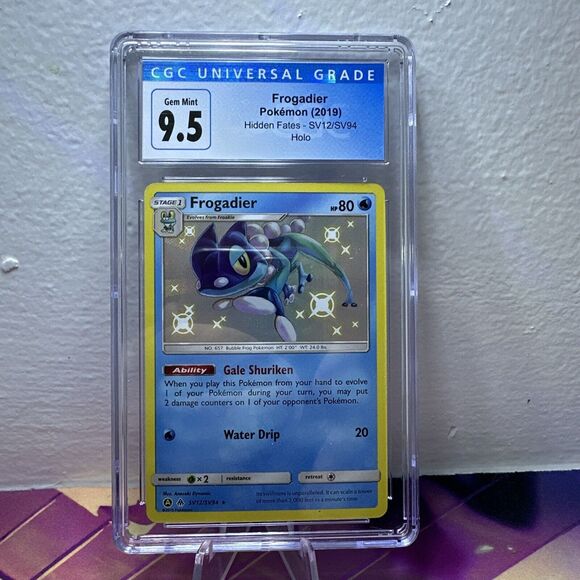 Pokemon Hidden Fates Frogadier SV12/SV94 CGC 9.5 Gem Mint - Picture 1 of 2